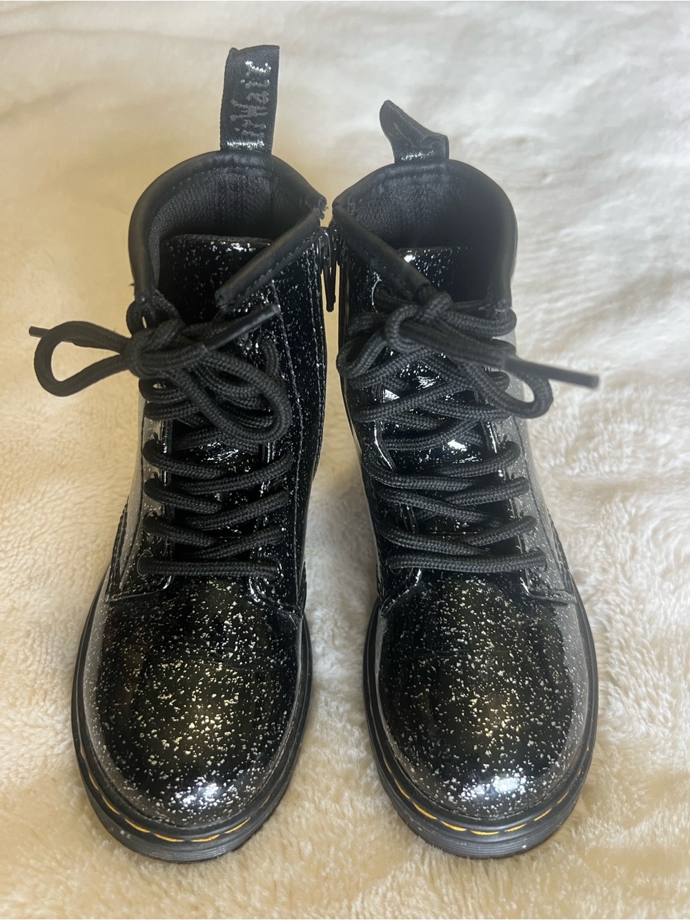 Dr. Martens Black Glitter Combat Boots Size 11